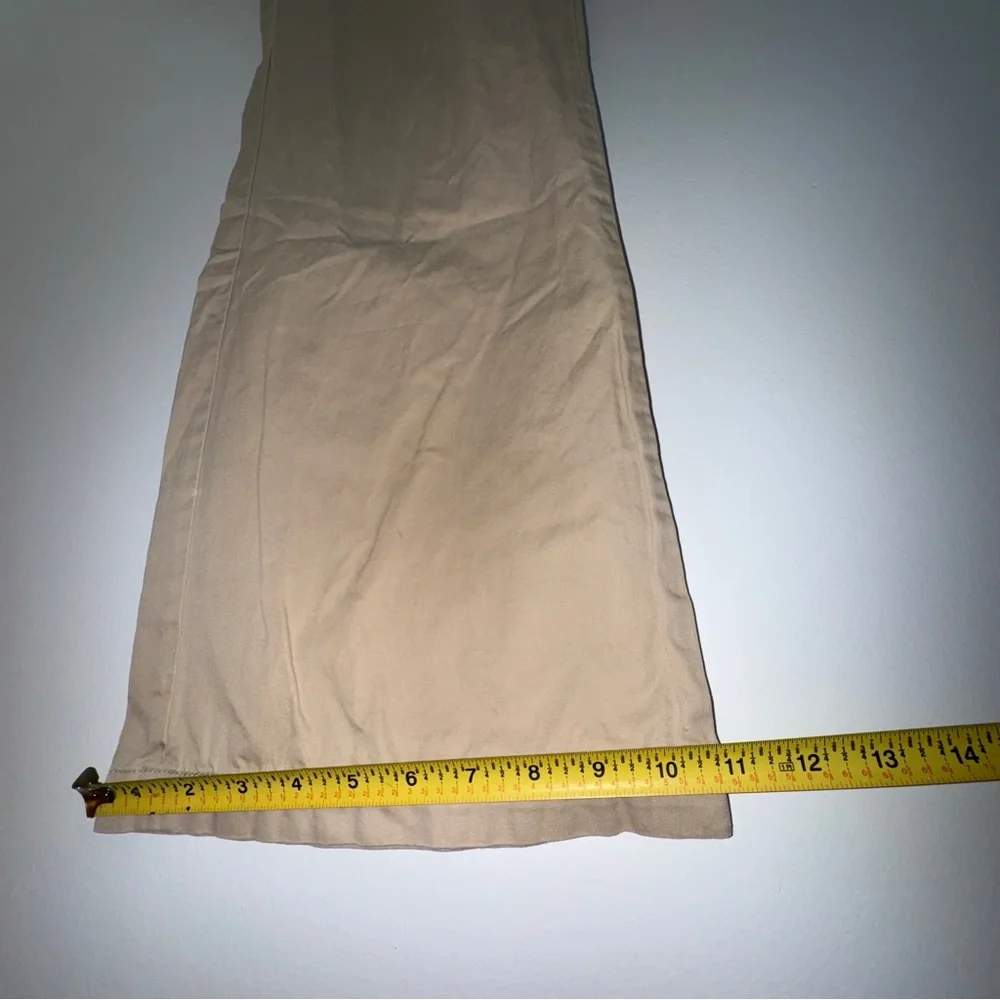 Banana Republic Khaki Cotton Pants Women’s Size 14 Straight‎ Leg Casual Trousers
